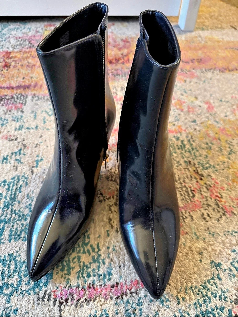 Anne Taylor Black Pointed-Toe Ankle Boots